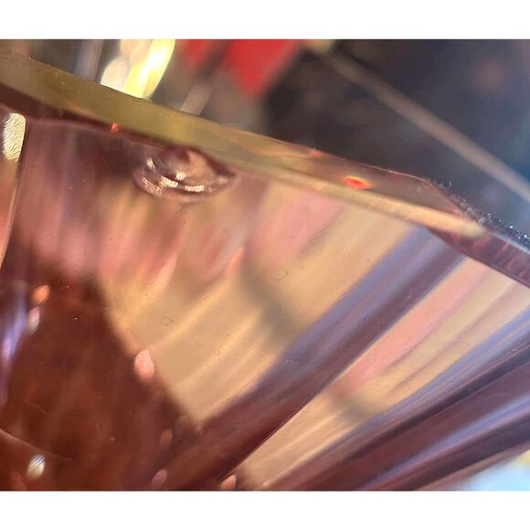 Vintage Rare Purple CESKA Bohemian Czechoslovakia Crystal Oval Bowl 10" L x 7" W - Picture 7 of 7